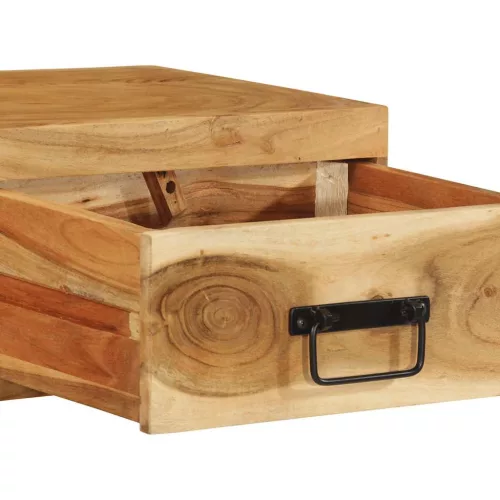 Tömör akácfa falra szerelhető TV-szekrény 80x30x19 cm