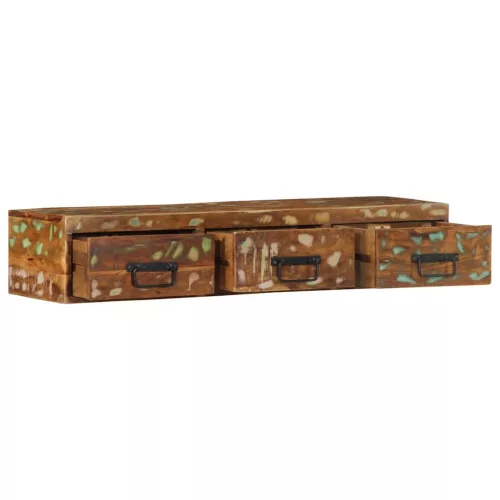 Tömör újrahasznosított falra szerelhető TV-szekrény 100x30x19cm