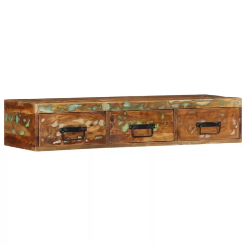 Tömör újrahasznosított falra szerelhető TV-szekrény 100x30x19cm