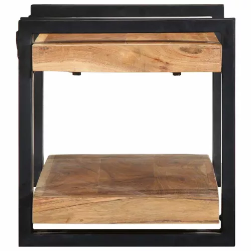 Fali polc 70x33x35 cm tömör fa akácfa