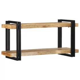 Fali polc 90x33x45 cm tömör nyersfa Mango