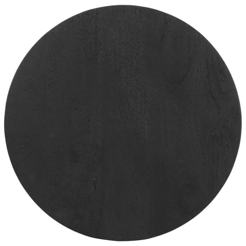 Kisasztal fekete Ø50x40 cm tömör mangófa