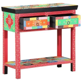   Konzolasztal fiókkal tárolóval Sokszínű 80 x 35 x 76 cm Faanyag