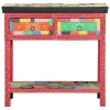 Konzolasztal fiókkal tárolóval Sokszínű 80 x 35 x 76 cm Faanyag