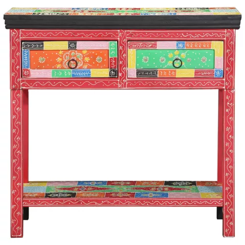 Konzolasztal fiókkal tárolóval Sokszínű 80 x 35 x 76 cm Faanyag