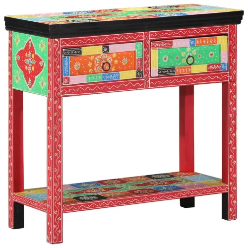 Konzolasztal fiókkal tárolóval Sokszínű 80 x 35 x 76 cm Faanyag