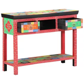   Konzolasztal fiókkal Sokszínű 100 x 30 x 75 cm Tömör mangófa