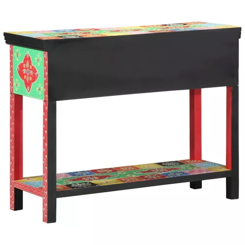 Konzolasztal fiókkal Sokszínű 100 x 30 x 75 cm Tömör mangófa