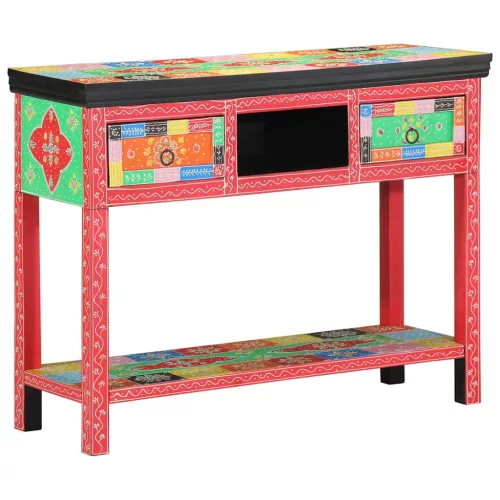 Konzolasztal fiókkal Sokszínű 100 x 30 x 75 cm Tömör mangófa