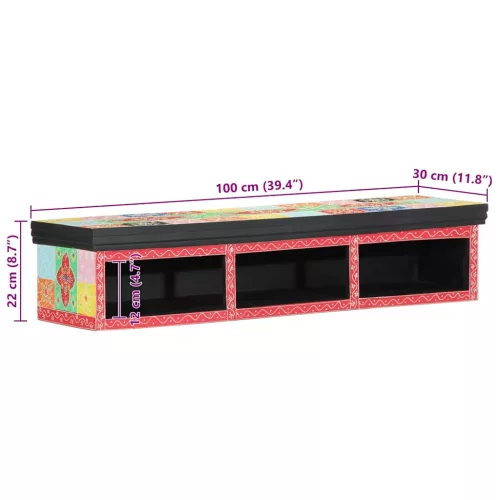 TV Szekrény polcokkal Sokszínű 100 x 30 x 22 cm Faanyag