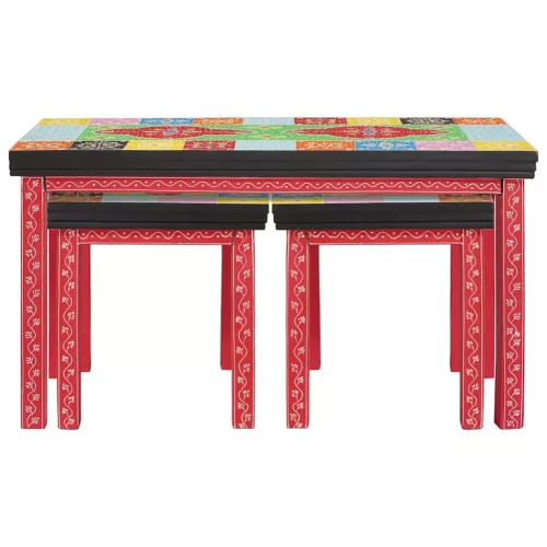 Fészekasztal Barna 38 x 38 x 41.5 cm Tömör mangófa