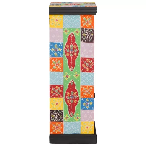 Fiókos szekrény ajtóval Sokszínű 30 x 30 x 90 cm Tömör mangófa