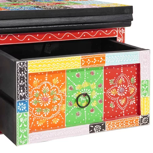 Éjjeliszekrény 2 pcs Sokszínű 40 x 30 x 28 cm Tömör mangófa