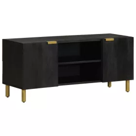 Fekete szerelt fa TV-szekrény 105 x 33 x 46 cm