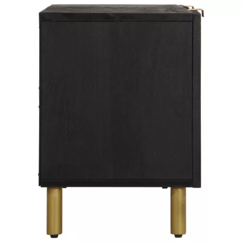 Fekete szerelt fa TV-szekrény 105 x 33 x 46 cm