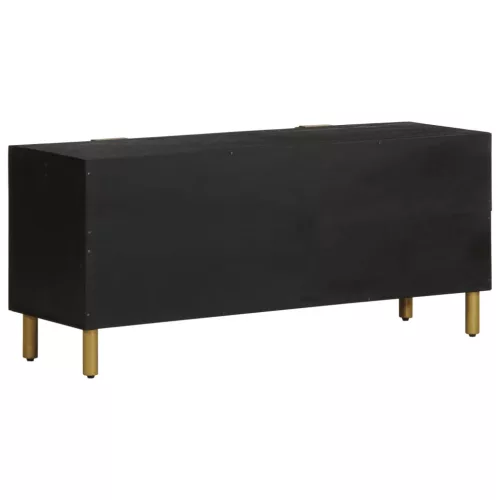 Fekete szerelt fa TV-szekrény 105 x 33 x 46 cm