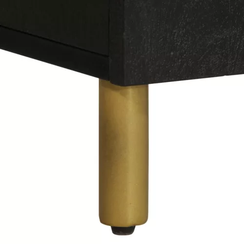 Fekete szerelt fa TV-szekrény 105 x 33 x 46 cm