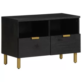 Fekete szerelt fa TV-szekrény 70 x 33 x 46 cm