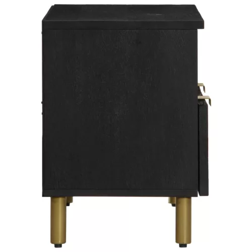 Fekete szerelt fa TV-szekrény 70 x 33 x 46 cm