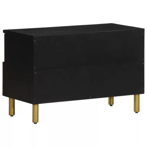 Fekete szerelt fa TV-szekrény 70 x 33 x 46 cm