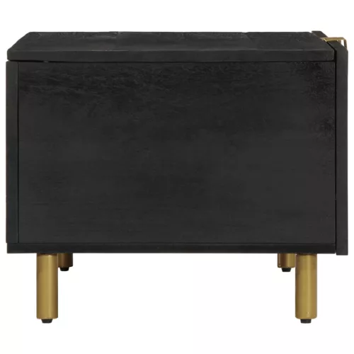 Fekete szerelt fa dohányzóasztal 80 x 50 x 40 cm