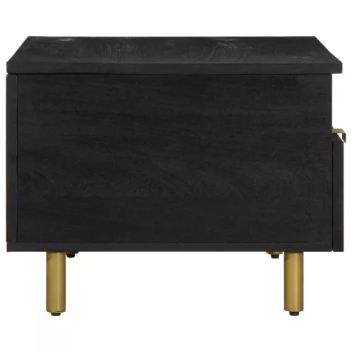 Fekete szerelt fa dohányzóasztal 80 x 54 x 40 cm