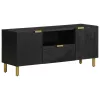 Fekete szerelt fa TV-szekrény 105 x 33 x 46 cm