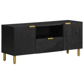 Fekete szerelt fa TV-szekrény 105 x 33 x 46 cm