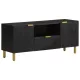 Fekete szerelt fa TV-szekrény 105 x 33 x 46 cm