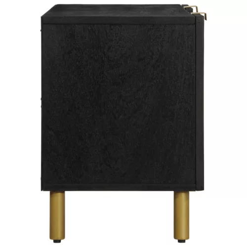 Fekete szerelt fa TV-szekrény 105 x 33 x 46 cm