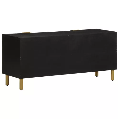Fekete szerelt fa TV-szekrény 105 x 33 x 46 cm