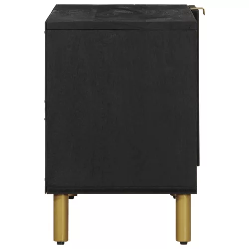 Fekete szerelt fa TV-szekrény 80 x 33 x 46 cm