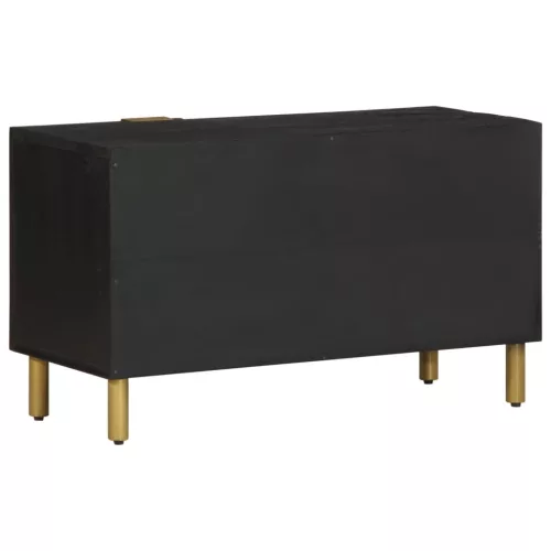 Fekete szerelt fa TV-szekrény 80 x 33 x 46 cm