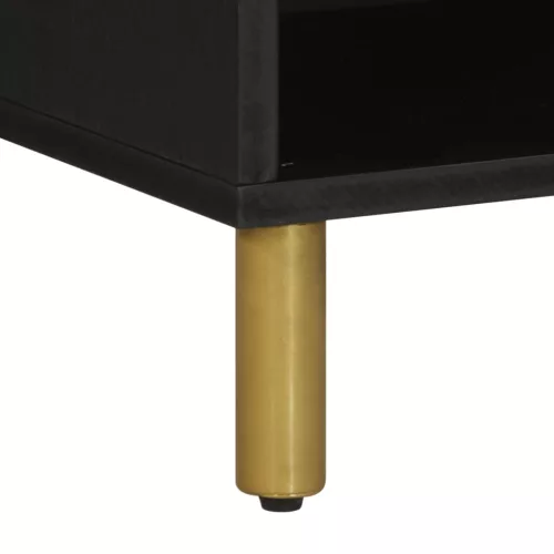 Fekete szerelt fa TV-szekrény 80 x 33 x 46 cm