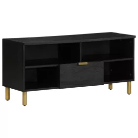 Fekete szerelt fa TV-szekrény 100 x 33 x 46 cm