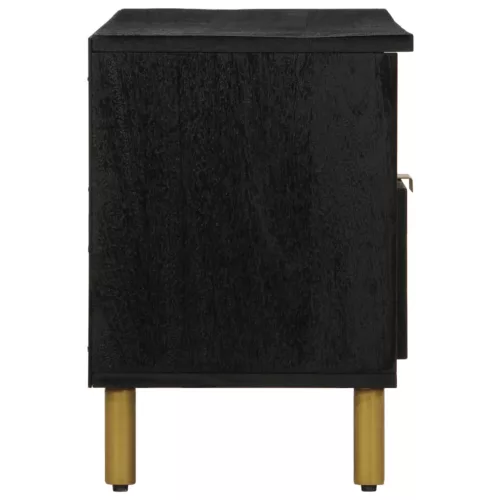 Fekete szerelt fa TV-szekrény 100 x 33 x 46 cm