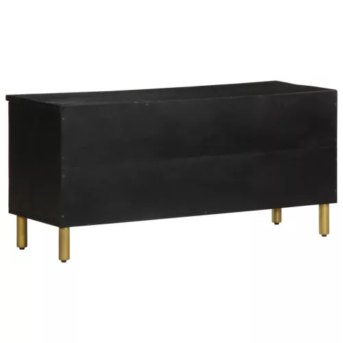 Fekete szerelt fa TV-szekrény 100 x 33 x 46 cm