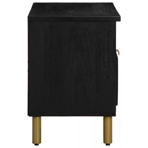 Fekete szerelt fa TV-szekrény 80 x 33 x 46 cm