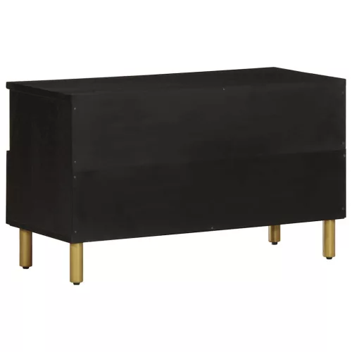 Fekete szerelt fa TV-szekrény 80 x 33 x 46 cm