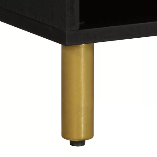 Fekete szerelt fa TV-szekrény 80 x 33 x 46 cm