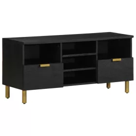 Fekete szerelt fa TV-szekrény 100 x 33 x 46 cm