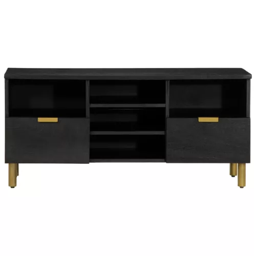 Fekete szerelt fa TV-szekrény 100 x 33 x 46 cm