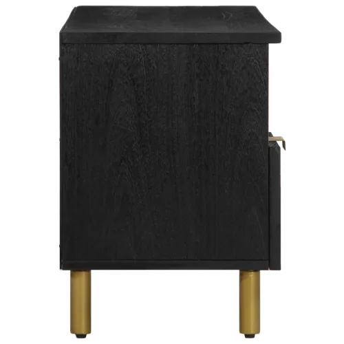 Fekete szerelt fa TV-szekrény 100 x 33 x 46 cm