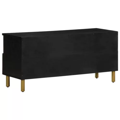 Fekete szerelt fa TV-szekrény 100 x 33 x 46 cm