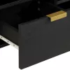 Fekete szerelt fa TV-szekrény 100 x 33 x 46 cm