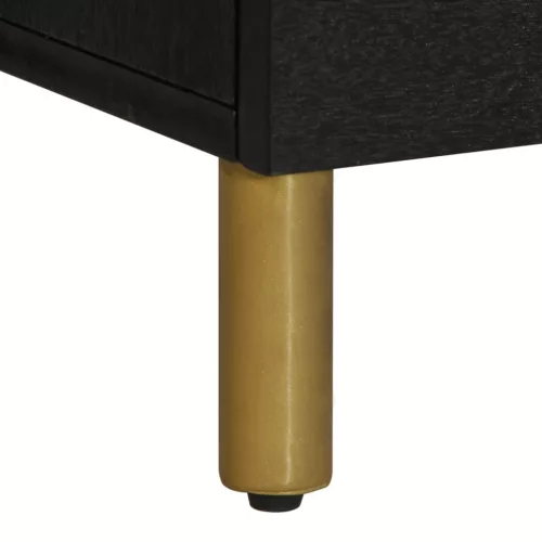 Fekete szerelt fa TV-szekrény 100 x 33 x 46 cm