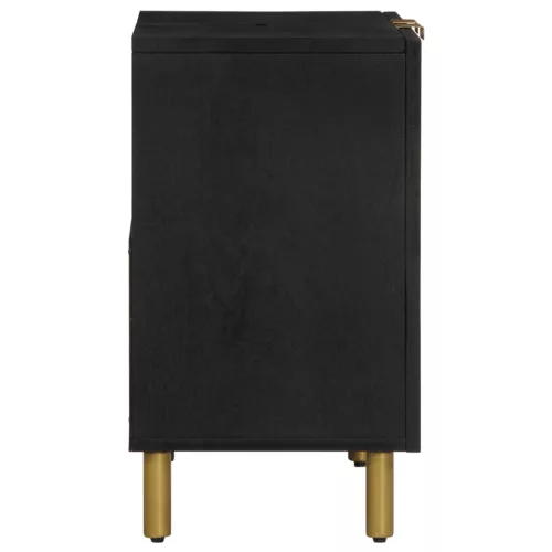 Fekete szerelt fa fürdőszobai mosdószekrény 62 x 33 x 58 cm