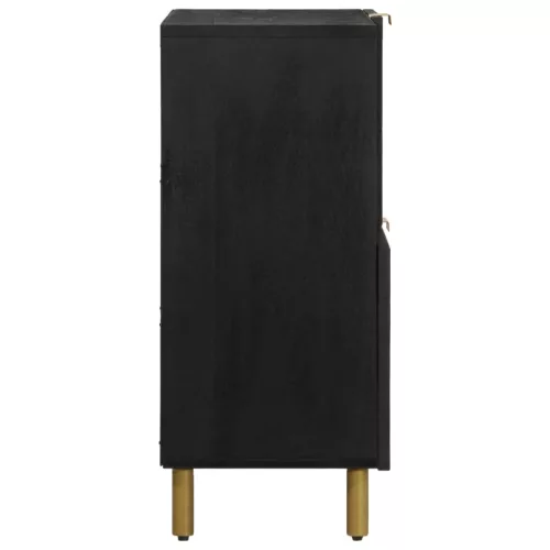 Fekete szerelt fa tálalószekrény 80 x 33 x 75 cm