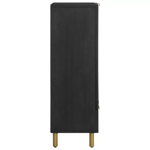 Fekete szerelt fa magasszekrény 60 x 33 x 100 cm