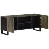 Fekete tömör mangófa TV-szekrény 105 x 33 x 46 cm